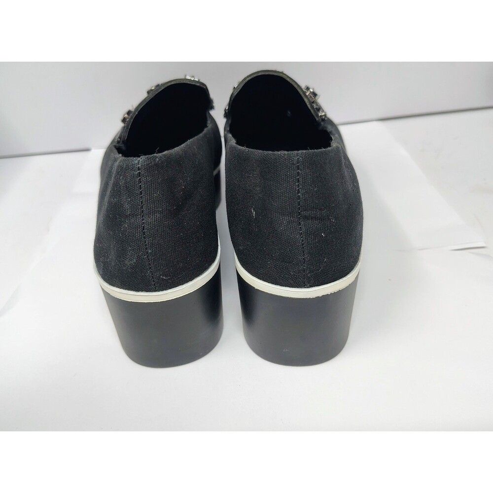 Karl Lagerfeld Paris Bri Loafer Flats Slip On Shoes Black Rhinestone Womens 7M - Picture 4 of 9